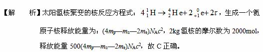 【参考答案】c【命题立意】考查核反应及质能方程.