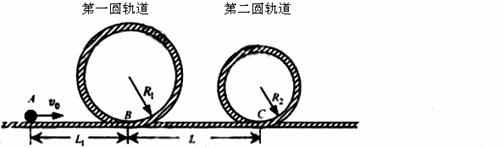 下图是一种过山车的简易模型,它由水平轨道和在竖直平面内的二个圆形